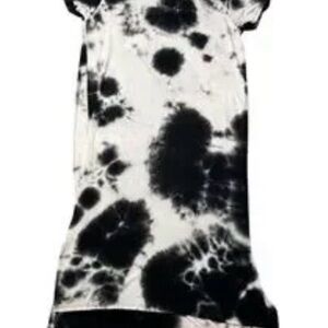 Caution To The Wind Black and White Tie-Dye Midi Dress